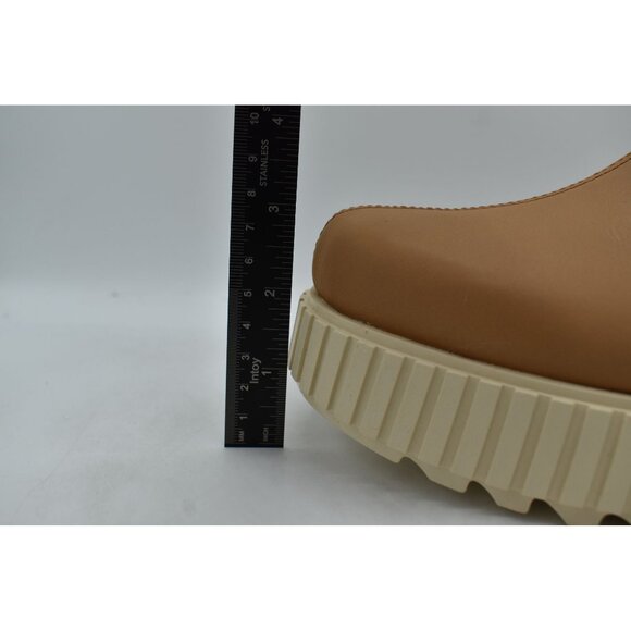 Sorel Womens 10.5 ONA AVE Tawny Buff Leather Faux Fur Ankle Strap Mules Shoes - Picture 10 of 13